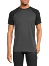 Spyder Men's Striped Raglan Sleeve Tee In Charcoal
