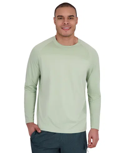 Spyder Men's Textured Panel Long -sleeve Upf 50+ Rashguard In Green
