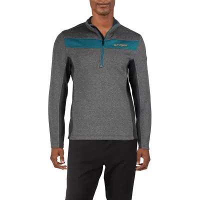 Spyder Mens Activewear Fitness 1/4 Zip Pullover In Gray