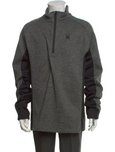 Pre-owned Spyder Mock Neck Long Sleeve Pullover In Grey