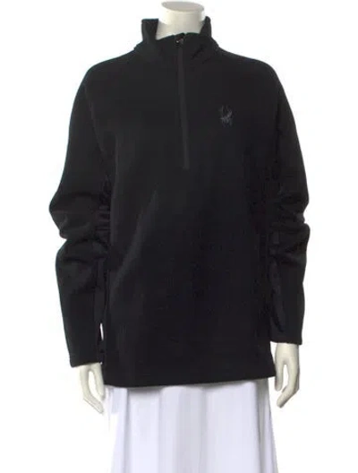 Pre-owned Spyder Mock Neck Long Sleeve Sweatshirt In Black