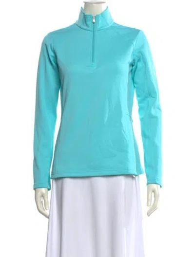 Pre-owned Spyder Mock Neck Long Sleeve Sweatshirt In Blue