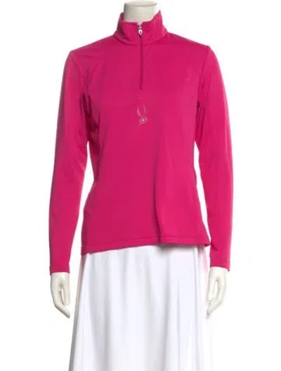 Pre-owned Spyder Mock Neck Long Sleeve Sweatshirt In Pink