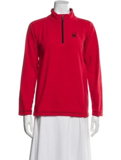 Pre-owned Spyder Mock Neck Long Sleeve Sweatshirt In Red