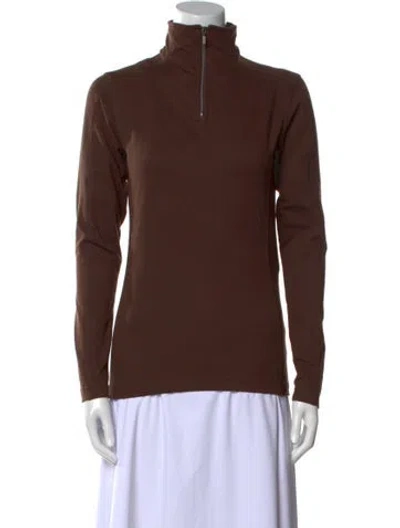 Pre-owned Spyder Mock Neck Long Sleeve Sweatshirt W/ Tags In Brown