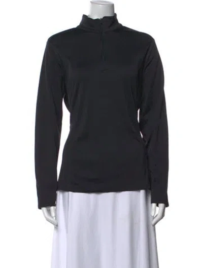 Pre-owned Spyder Mock Neck Long Sleeve Top In Black