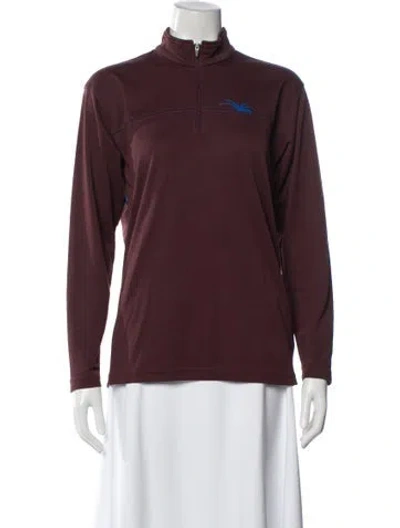 Pre-owned Spyder Mock Neck Long Sleeve Top In Burgundy
