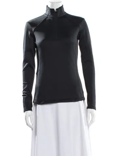 Pre-owned Spyder Mock Neck Long Sleeve Top In Gray