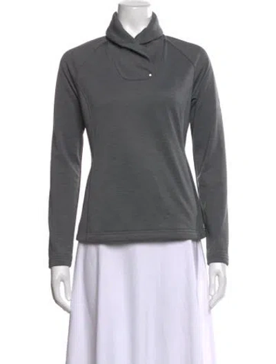 Pre-owned Spyder Mock Neck Long Sleeve Top In Grey