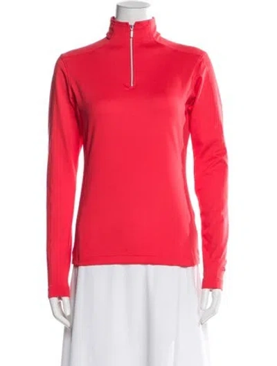 Pre-owned Spyder Mock Neck Long Sleeve Top In Orange