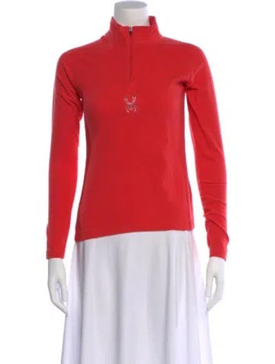 Pre-owned Spyder Mock Neck Long Sleeve Top In Pink