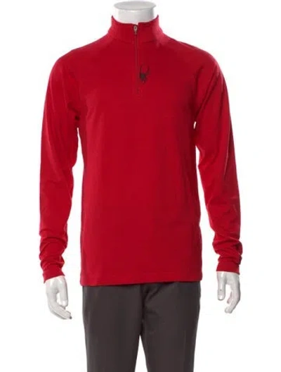 Pre-owned Spyder Mock Neck Long Sleeve T-shirt W/ Tags In Red