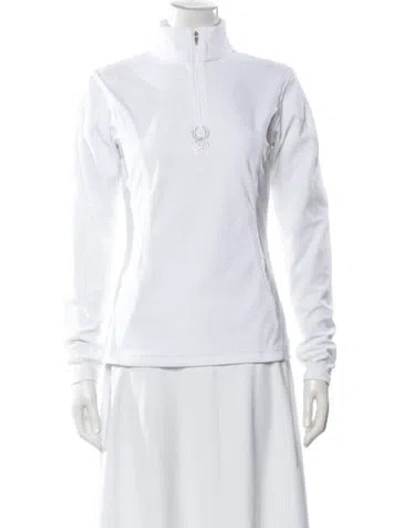 Pre-owned Spyder Mock Neck Sweater In White
