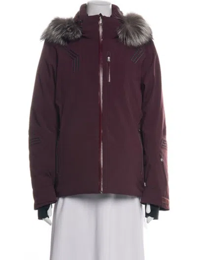 Pre-owned Spyder Nylon Down Jacket In Burgundy