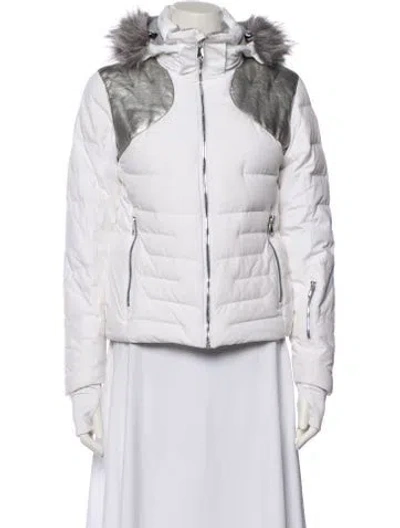Pre-owned Spyder Nylon Down Jacket In White