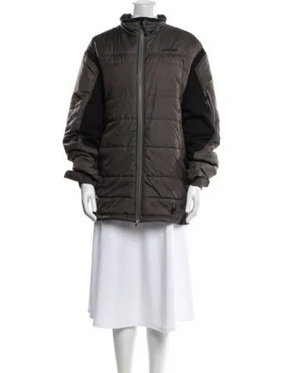 Pre-owned Spyder Nylon Utility Jacket In Brown