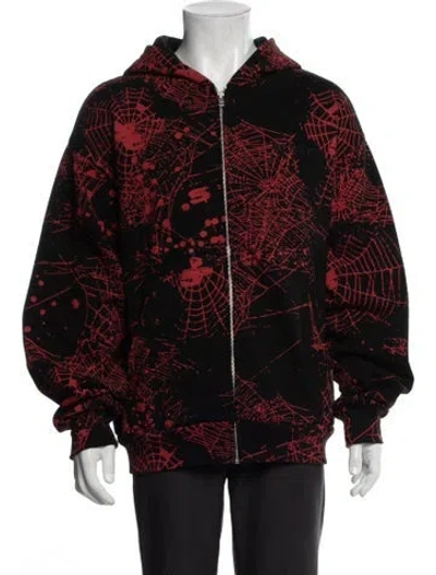 Pre-owned Spyder Patterned Crew Neck Hoodie In Red