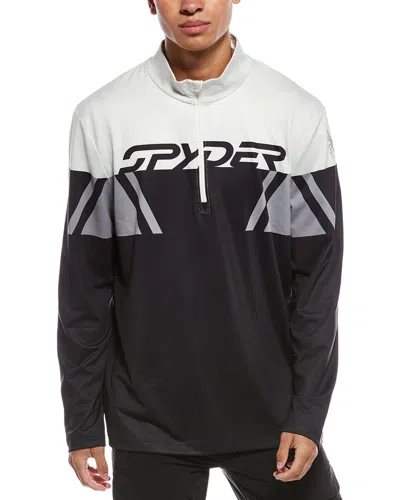 Spyder Podium 1/2-zip Mock Neck Baselayer Pullover In Black