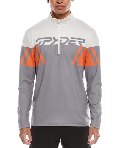 Spyder Podium 1/2-zip Mock Neck Baselayer Pullover In Gray