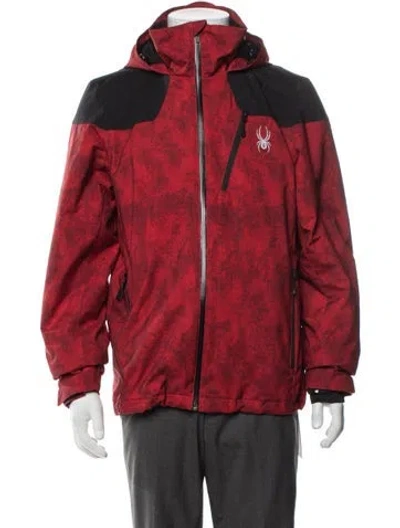 Pre-owned Spyder Printed Performance Jacket In Red