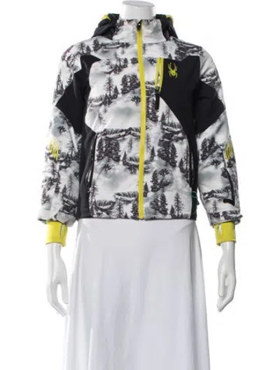 Pre-owned Spyder Printed Performance Jacket In White