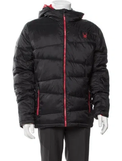 Pre-owned Spyder Puffer Coat In Black