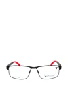 Spyder Rectangular Metal Eyeglasses For Men In Black