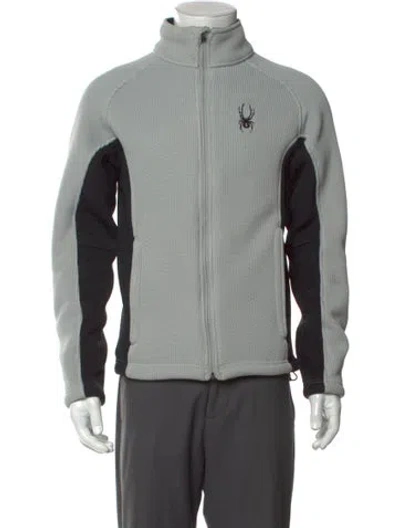 Pre-owned Spyder Signature Logo Mock Neck Sweatshirt In Gray