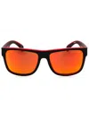 Spyder Rectangle-frame Sunglasses In Black Diamond/orange Mirror