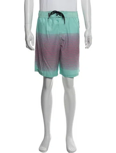 Pre-owned Spyder Striped Swim Trunks W/ Tags In Green