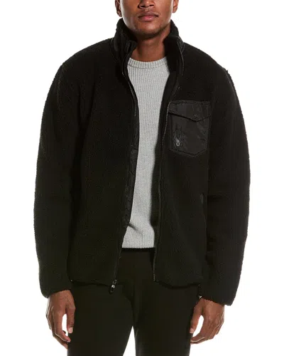 Spyder Teddy Fleece Jacket In Black