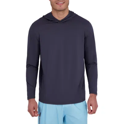 Spyder Textured Piecing Long Sleeve Hooded Rashguard In Purple