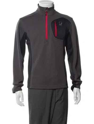 Pre-owned Spyder Turtleneck Long Sleeve Sweatshirt In Gray