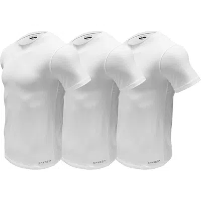 Spyder Undershirts Men's White Stretch Short Sleeve Crew Neck 3-pack Jax2033