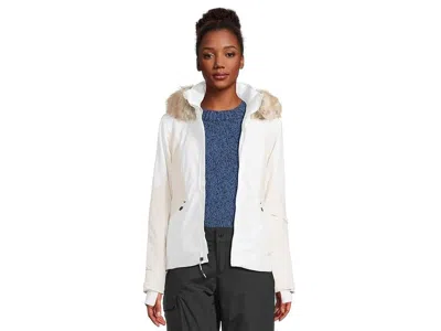 Spyder Vida Jacket Womens White Full Zip Pockets Fur Hooded Long Sleeve Ddr547