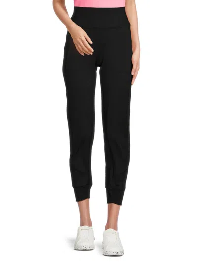 Spyder Women's Solid High Rise Joggers In Black