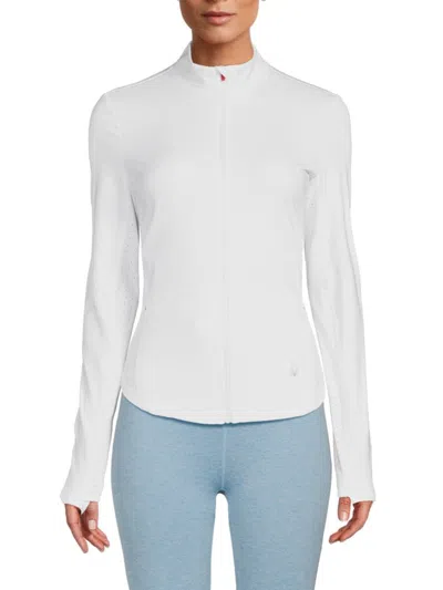Spyder Women's Zip Up Track Jacket In White
