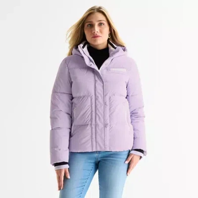 Spyder Womens Hooded Midweight Puffer Jacket In Purple
