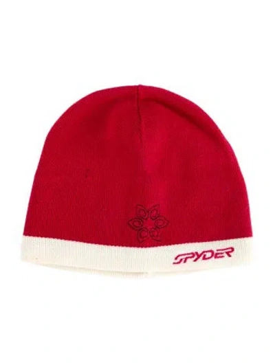 Pre-owned Spyder Wool Knitted Beanie In Red