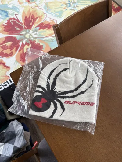 Pre-owned Spyder X Supreme Spyder Beanie Fw24 White
