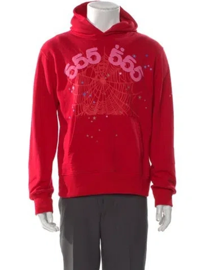 Pre-owned Spyder X Young Thug Graphic Print Hoodie In Red