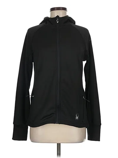 Pre-owned Spyder Zip Up Hoodie In Black