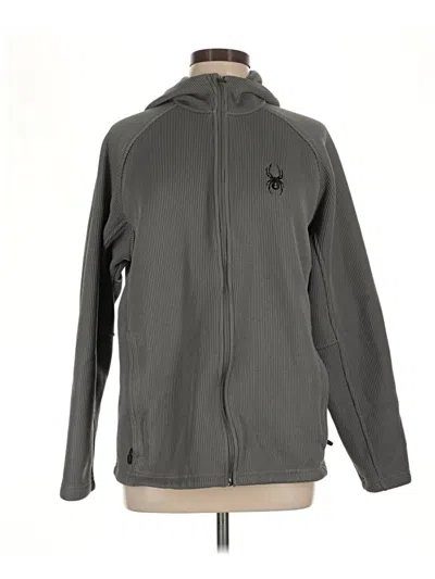 Pre-owned Spyder Zip Up Hoodie In Gray