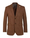 Squad² Man Blazer Brown Size 34 Viscose, Polyamide, Elastane In Brown