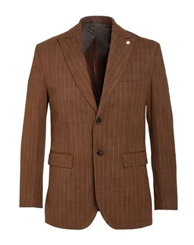 Squad² Man Blazer Brown Size 34 Viscose, Polyamide, Elastane