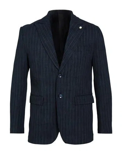Squad² Man Blazer Navy Size 34 Viscose, Polyamide, Elastane In Blue