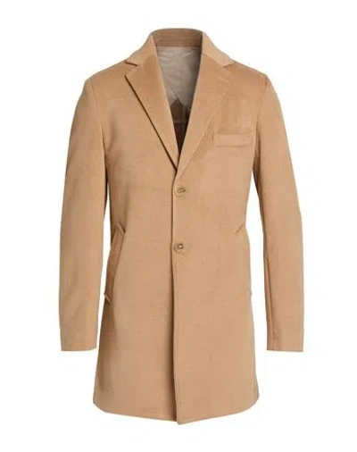 Squad² Man Coat Camel Size 42 Polyester, Viscose In Brown