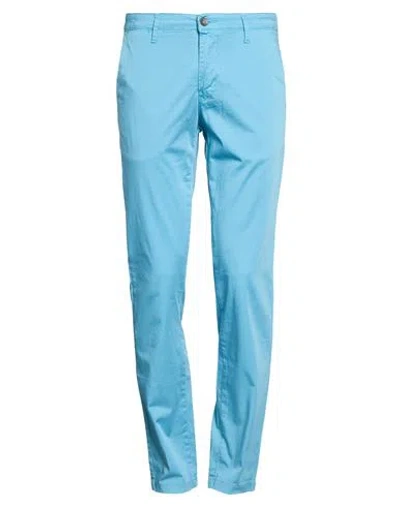 Squad² Man Pants Azure Size 28 Cotton, Elastane In Blue