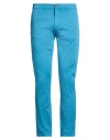 Squad² Man Pants Azure Size 44 Cotton, Elastane In Blue