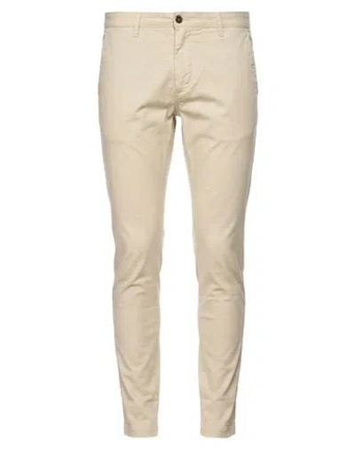 Squad² Man Pants Beige Size 38 Cotton, Elastane In Animal Print